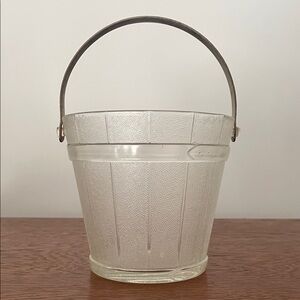 Vintage Glass Bucket with silver handle